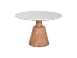 Mesa de comedor de mármol blanco acacia Alexandra House Living (115x115x76cm)
