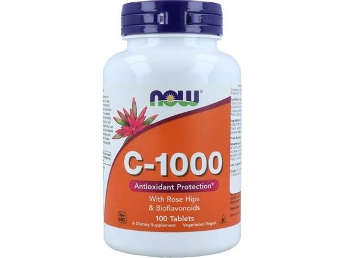 Té NOW Vitamina C Com Rosa Mosqueta E Bioflavonóides (100 tabletes)