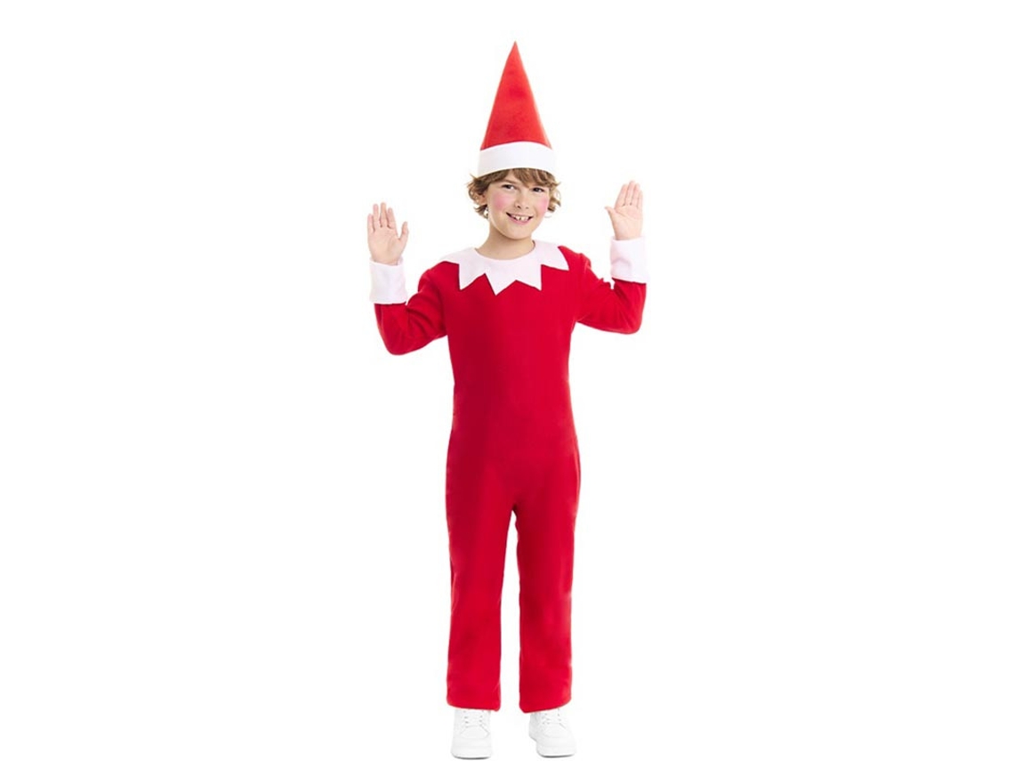 Disfraz o Maillot de Elfo Polar rojo con gorro para niños