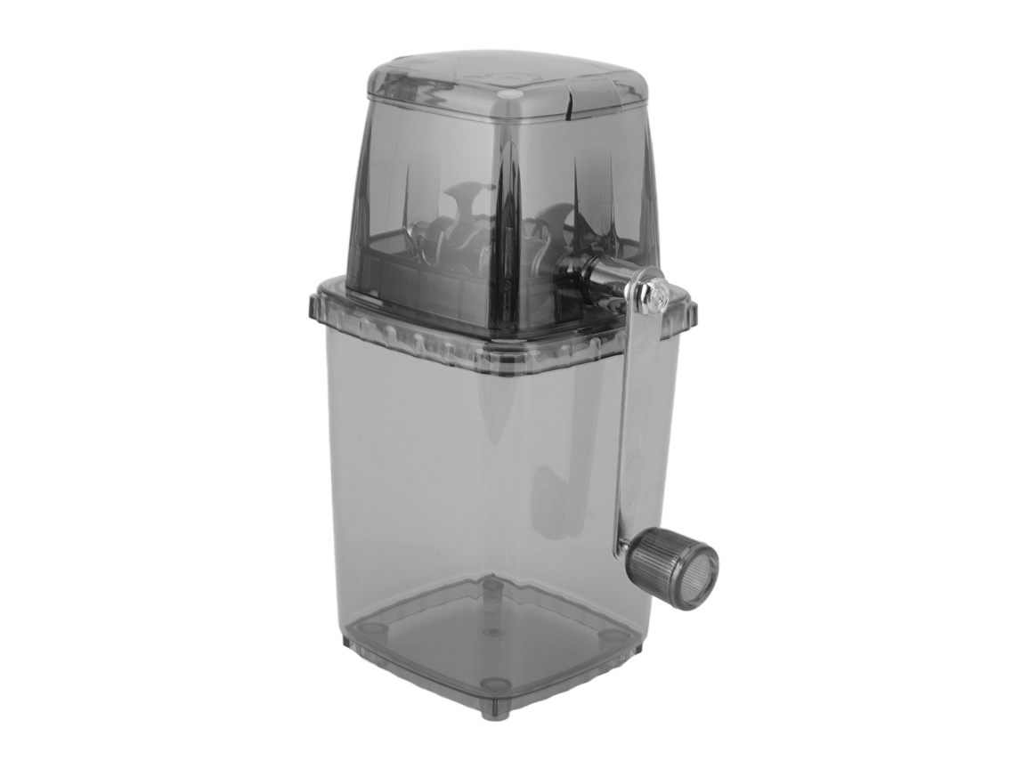 Trituradora de hielo manual transparente y sin óxido, multifuncional para la cocina del hogar.