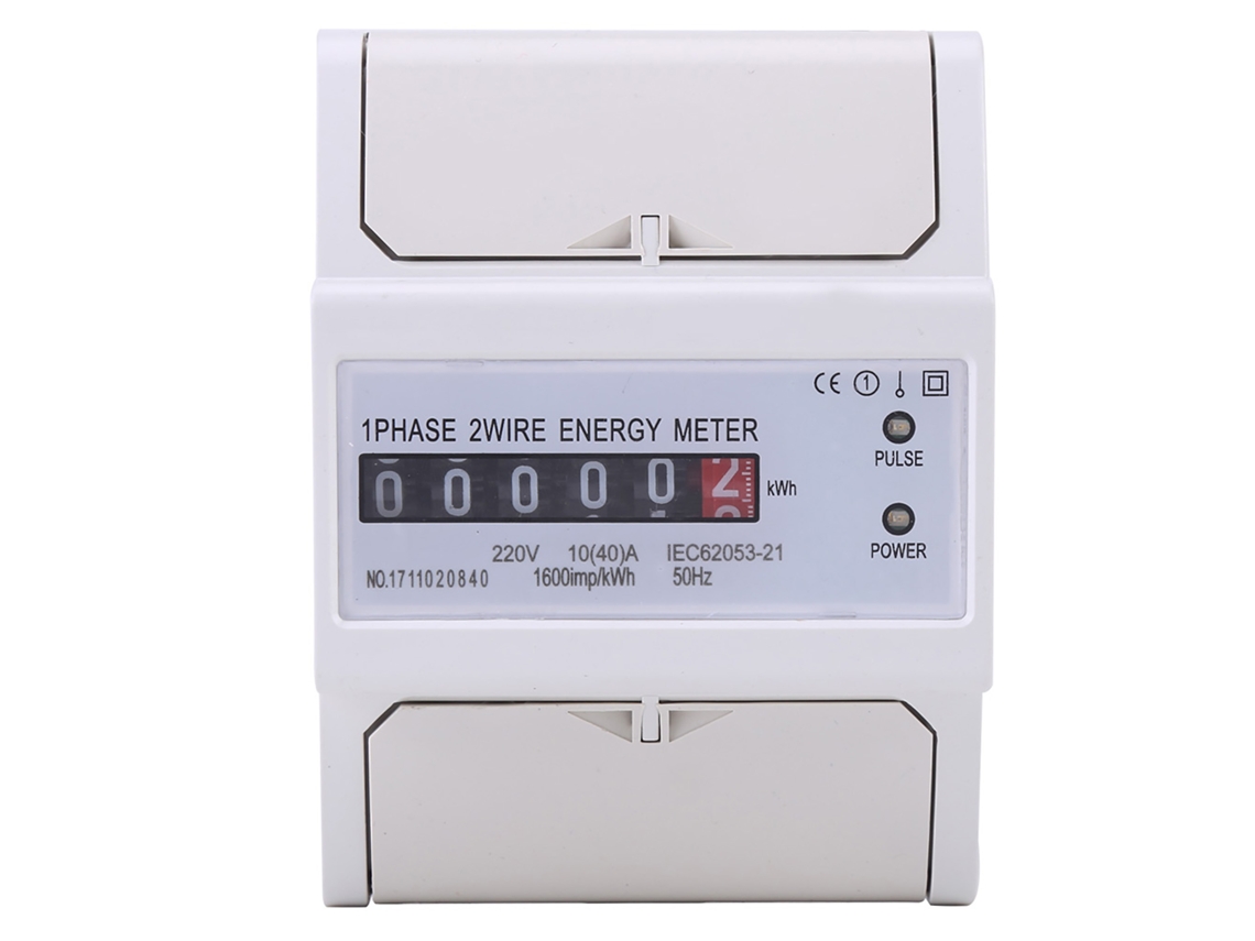 Medidor De Energía Eléctrica Kwh De Rail Din Monofásico 2 Cables 10(40)a