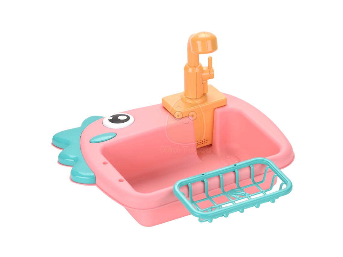 Juguete de simulación para niños: Cocina eléctrica para lavar frutas y verduras - Juguete educativo para la primera infancia - Mdug (rosa)
