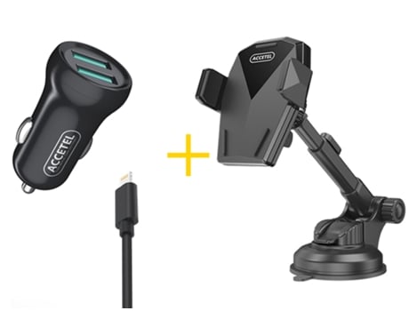 Cargador ACCETEL iPhone 13 (Lightning - Negro)