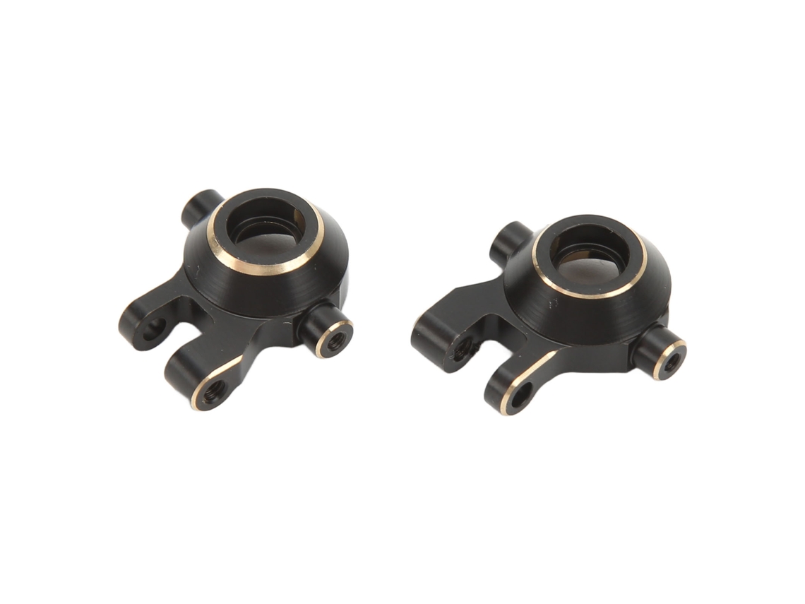 Ymsl 2pcs Cubo De Dirección De Latón Para Coche De Escalada Rc 1/18, Conjunto De Muñones De Repuesto Negro Hxl