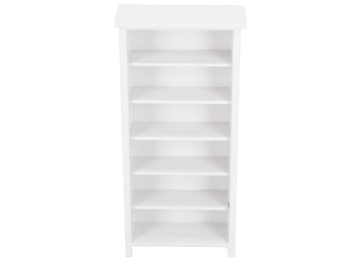 Estante Para Casa De Bonecas Miniatura Em Escala 1:12, Móvel De Decoração Branco, Material Bétula