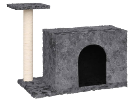 vidaXL Rascador para gatos con postes de sisal gris oscuro 51 cm