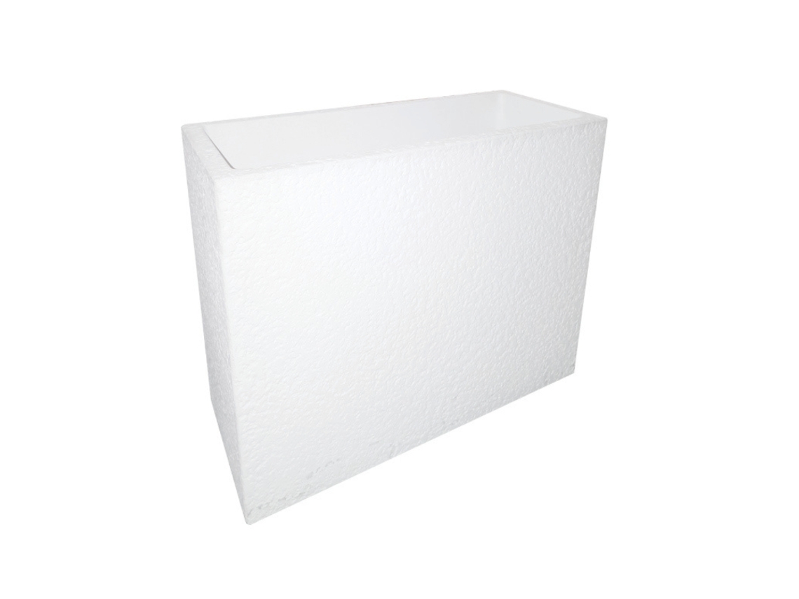 Jardinera de hormigón pintado de blanco - 60x25x42cm ARTICIMENTOS
