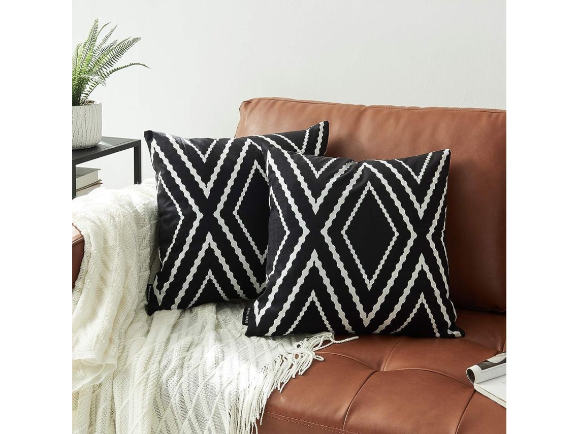 Rebe-fundas De Almohada Boho Azteca 18x18 Pulgadas Set De 2 Poliéster Decorativas Para Sofá Cama