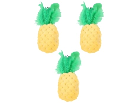 Juguete de limpieza de dientes para gatos de 3 uds., juguete interactivo con forma de piña para mascotas, juguete de peluche para gatos