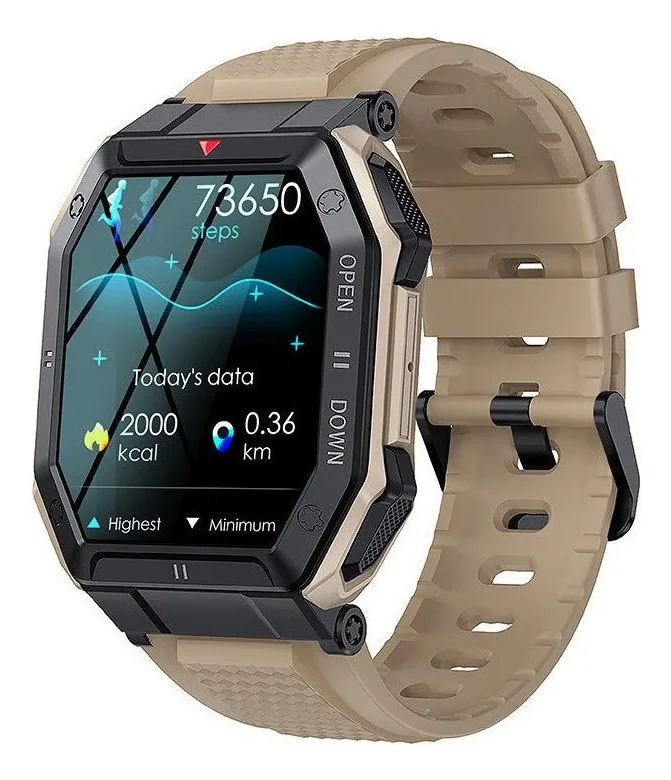 Reloj inteligente para exteriores Vayotoy K55 con Bluetooth, llamadas y frecuencia cardíaca