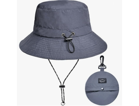 Sombrero de pescador plegable de ala ancha Sombreros para el sol Gris