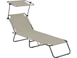 Sillón plegable Lazy con sombrilla Taupe Habitat Et Jardin