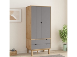 Armario Otta 76,5 x 53 x 172 cm Pino macizo Marrón/Gris Wsd760944 Adorable Home
