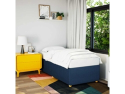 Estructura De Cama Sin Colchón Tela Azul 90x190 Cm