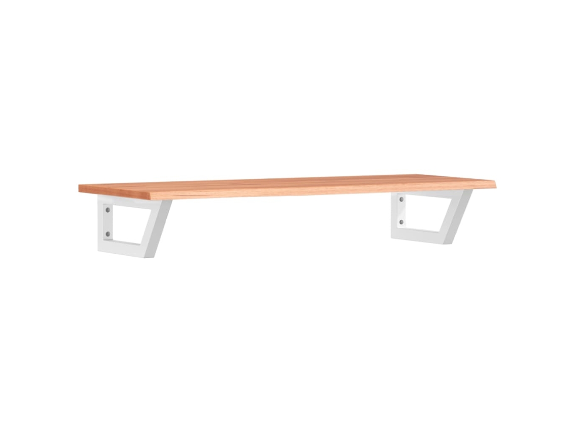 Estante de lavabo de pared de acero y VIDAXL madera maciza de roble