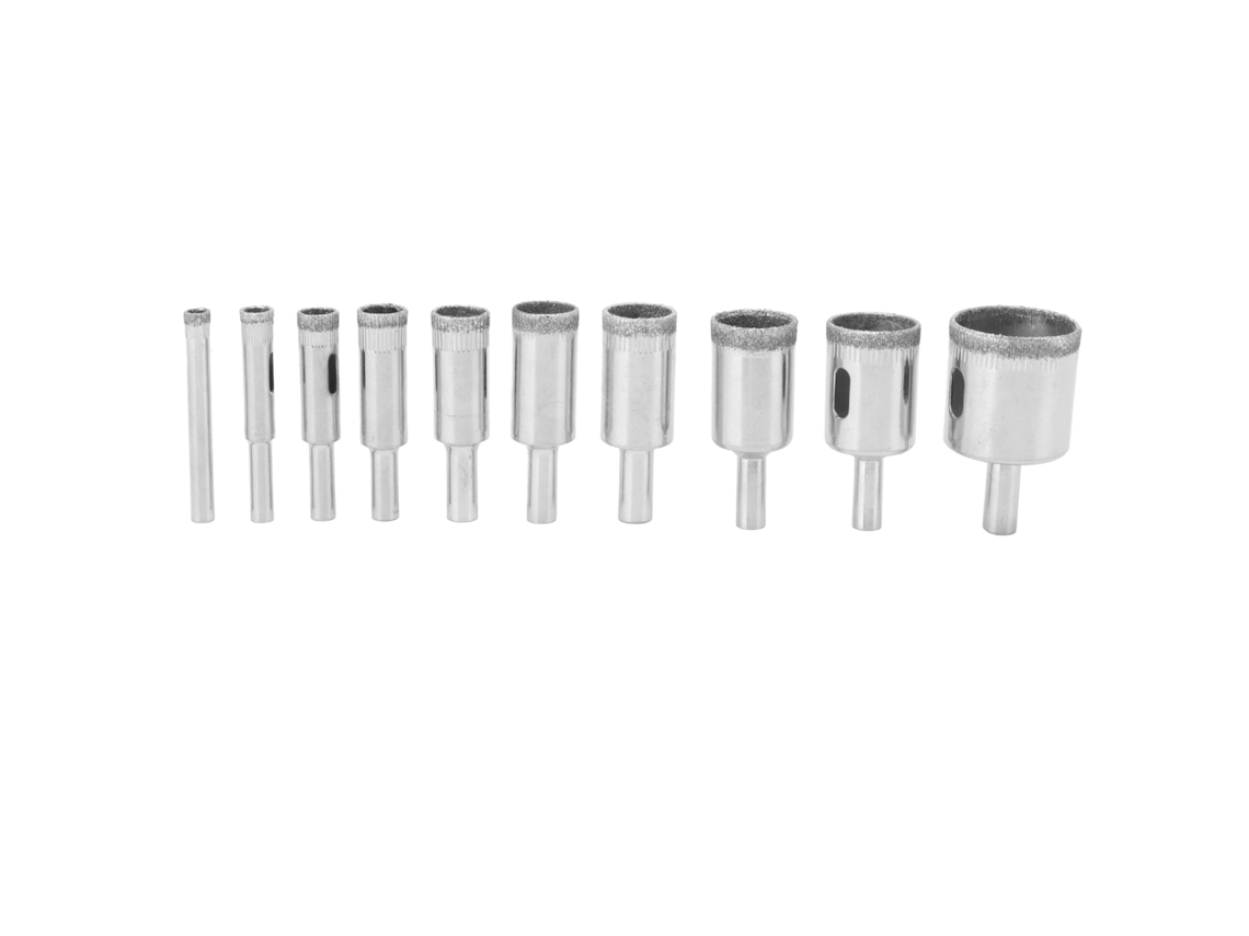 Kit De Brocas De Diamante Para Perforación De Núcleos (10 Piezas) Para Cerámica, Vidrio, Mármol, Granito, Madera Y Yeso.