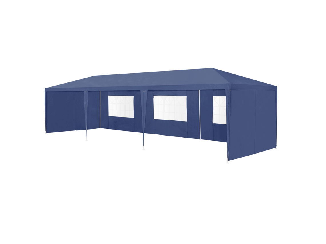 Carpa Pabellón para jardín Wedau metal 900 x 300 x 255 cm azul oscuro casa.pro