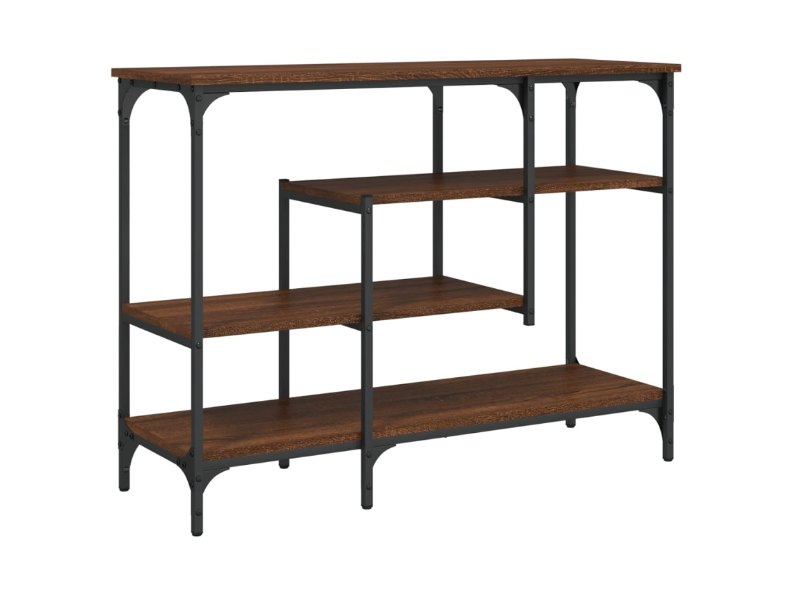 Mesa consola con estantes roble marrón VIDAXL (100x35x75 cm)