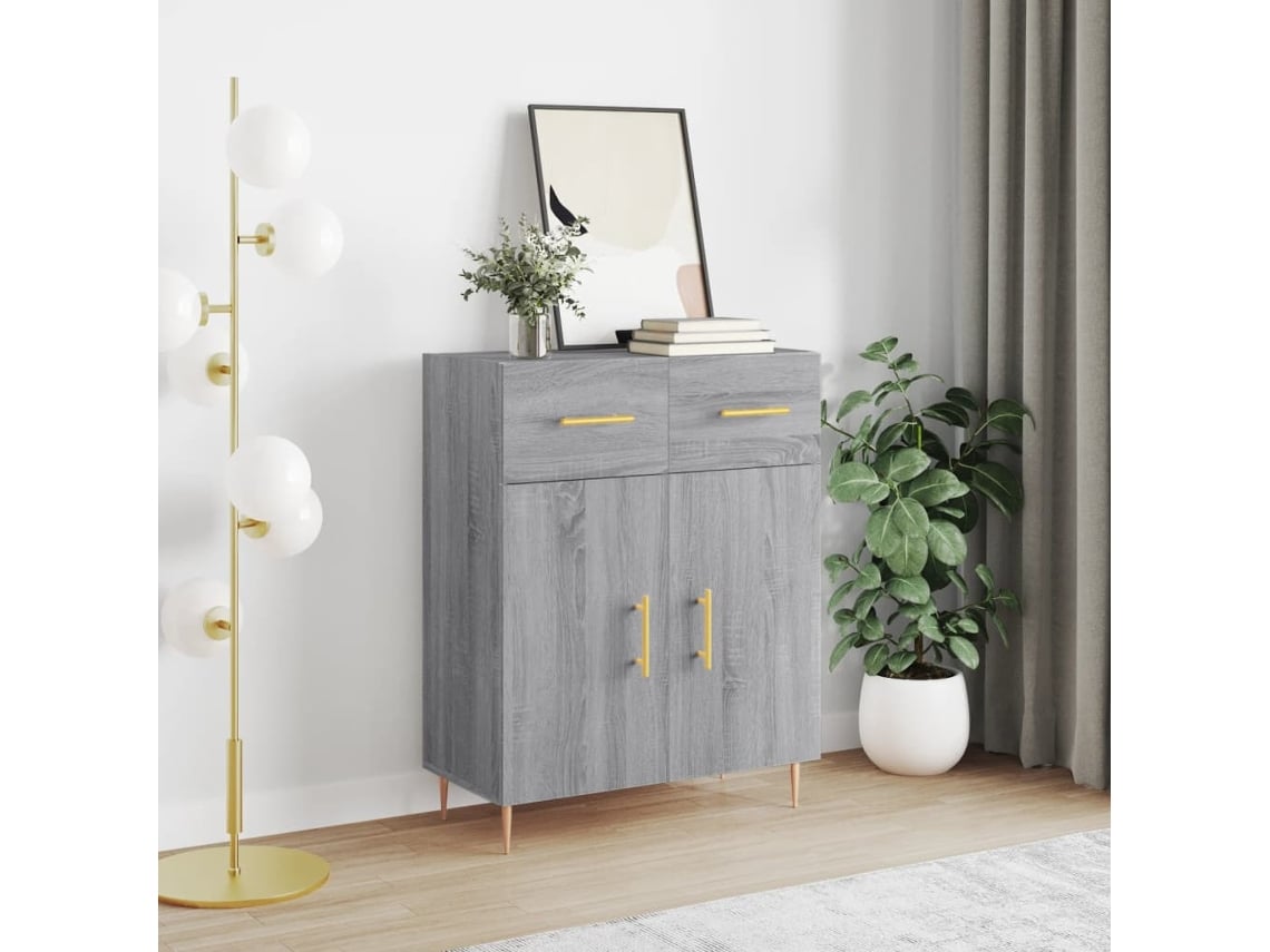 Aparador De Madera De Ingeniería Gris Sonoma 69,5x34x90 Cm