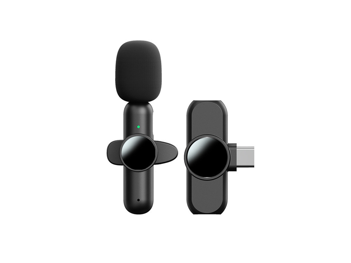Mini micrófono de solapa estéreo inalámbrico con cancelación de ruido, dispositivo 2 en 1 Mdug (tipo C)