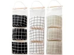 JEIIBRZUI Organizador Suspensas Cinza ZEAICOS Tecido Preto (12x12x12cm)