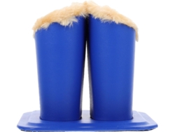 Soporte Vasos Ancha Diseño Vertical Decorativo Multifuncional Fácil Guardar Estable Escritorio Base Tela Azul