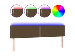 Maison Exclusive - Cabecero Con Led De Tela Marrón Oscuro 200x5x78/88 Cm