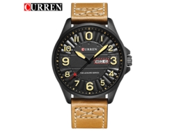 Reloj De Pulsera De Cuarzo Con Correa De Cuero Para Hombre, Estilo Casual, Con Calendario.