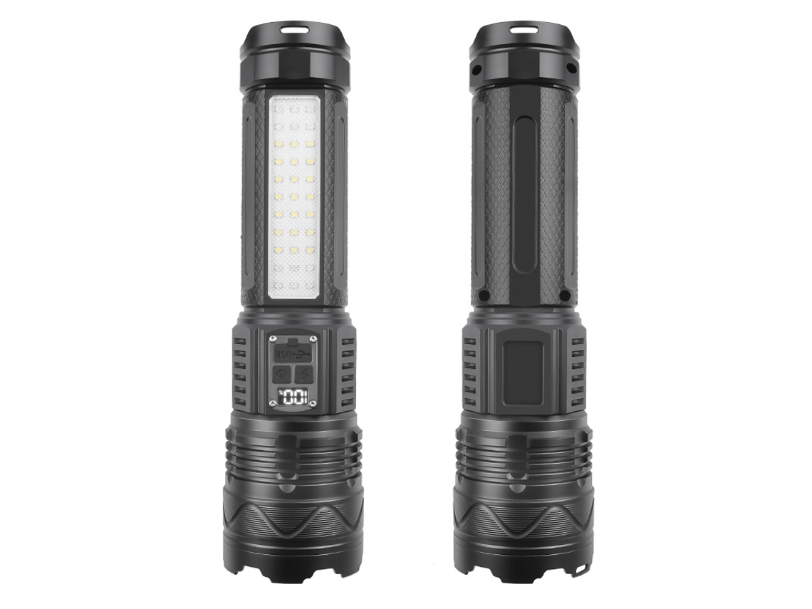 Linterna Láser Blanca Ultrabrillante De 30 W, Ligera Y Portátil, Con Haces De Emergencia Rojos Y Azules.