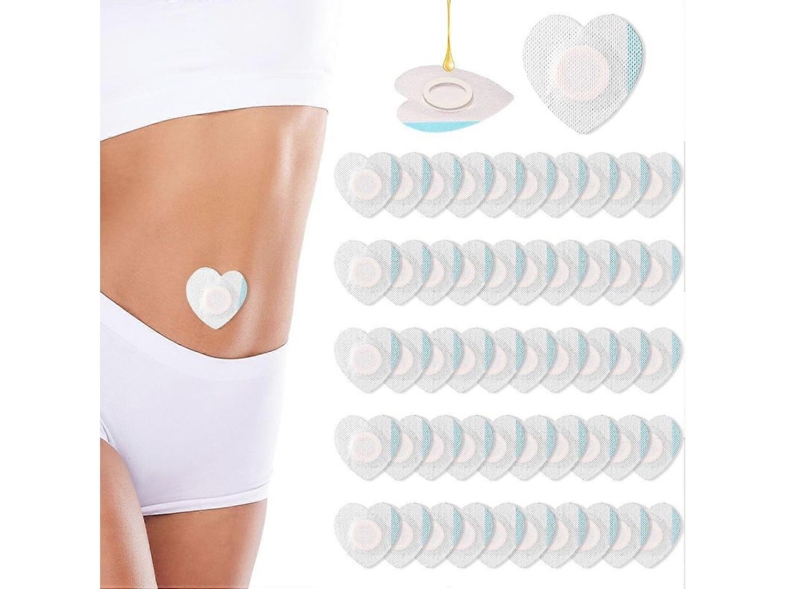 50pcs Envoltório de Óleo de Rícino para Umbigo, Autoadesivo em Forma de Coração, Absorvente e À Prova D'água
