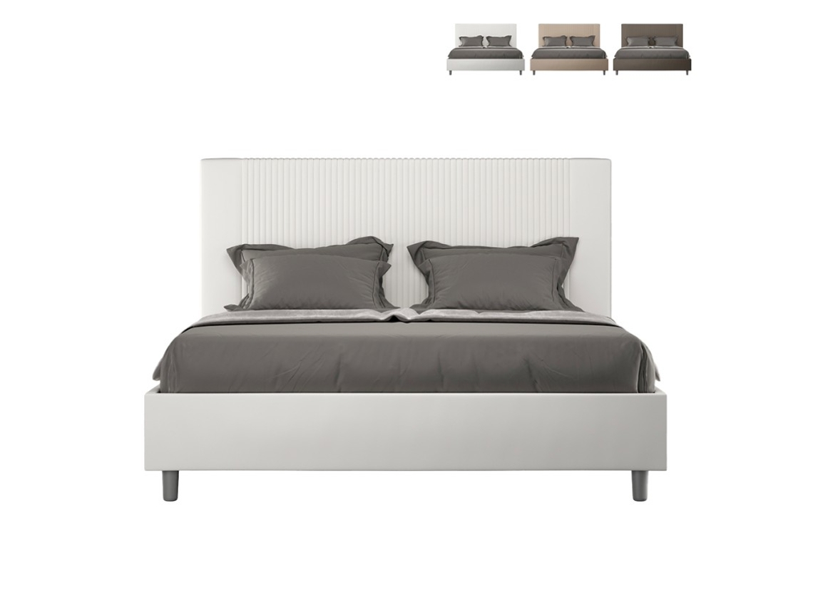 Cama doble contenedor 160x200 moderna Goya símil piel M1