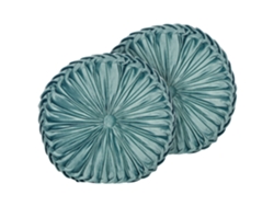 Juego de cojines decorativos BELIANI Udala de Terciopelo Azul 40x40x10