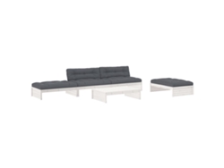 Maison Exclusive - Juego De Muebles Jardín 5 Piezas Y Cojines Madera Maciza Blanco