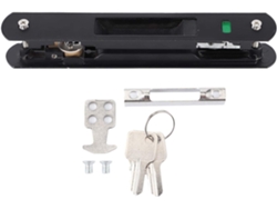 MEOIRUERY Cerradura para puerta corrediza de oficina, cerradura de gancho de doble cara con acabado cromado pulido, seguridad para ventanas y puertas corredizas