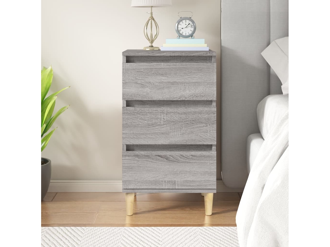 Mesita de Noche 40X35X70 Cm Derivados Madera Gris Sonoma