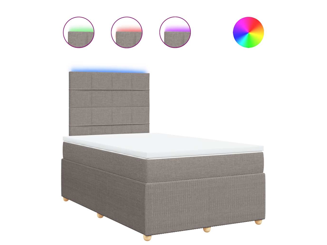Maison Exclusive - Cama Box Spring Con Colchón Tela Gris Taupe 120x190 Cm
