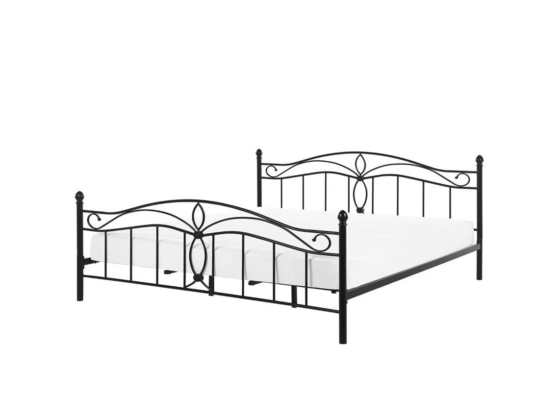 Cama con somier BELIANI Antlia de Acero Negro 188x209x108