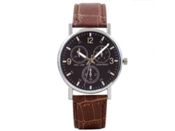 Reloj De Pulsera Casual De Cuarzo Para Hombres Lvpai Simple Fashionable Three Eyes Marrón