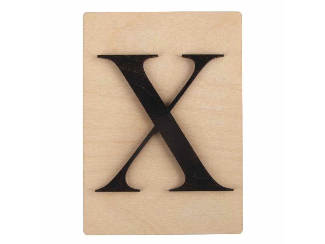 Letra de madera negra 'X' 14.8 x 10.5 cm