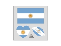 (Argentina) 50 tatuajes temporales de la bandera nacional, calcomanías faciales de transferencia al agua.