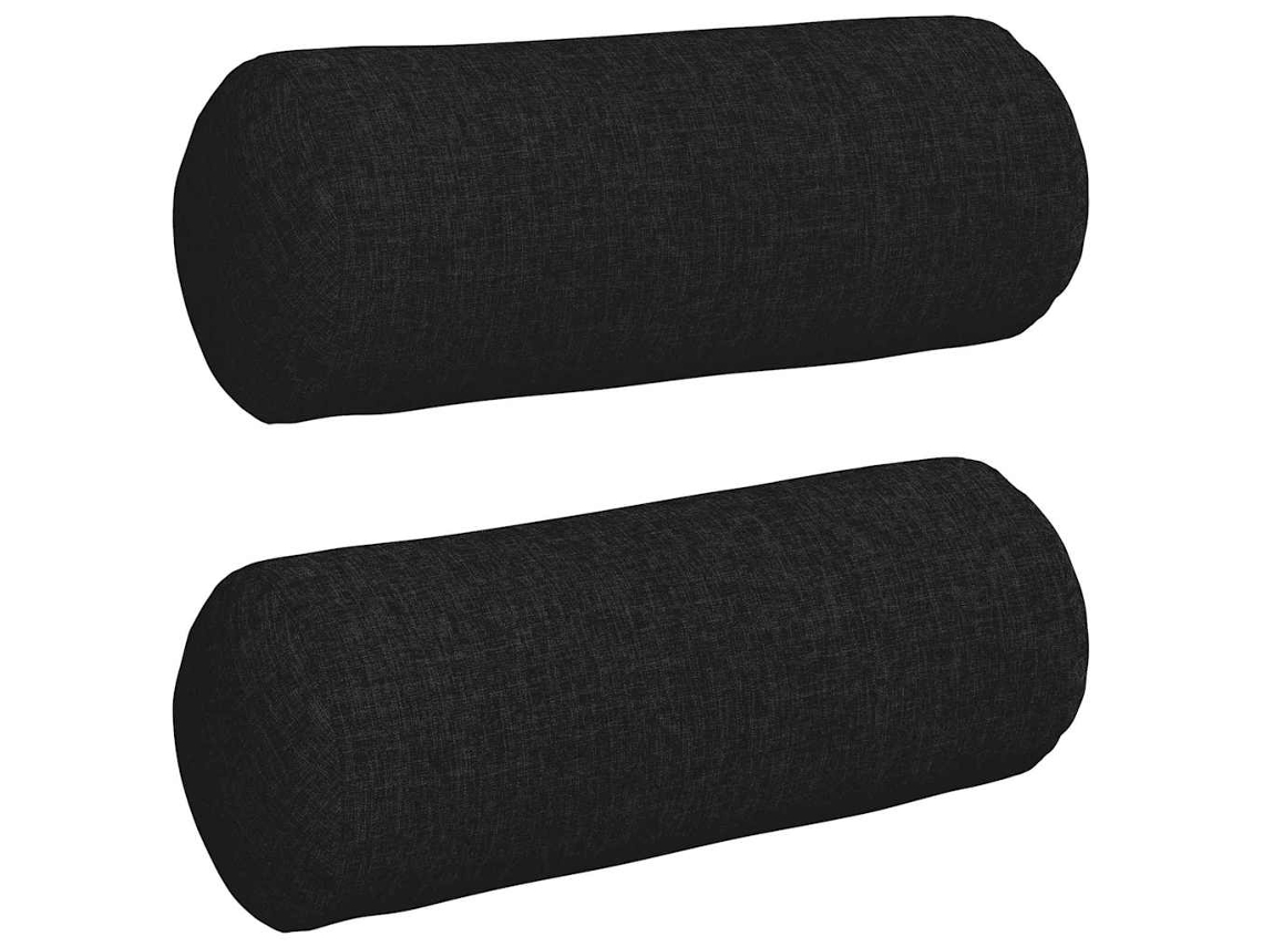 Cojines Bolster 2 Uds Negro Ø 15 X 40 Cm Tela