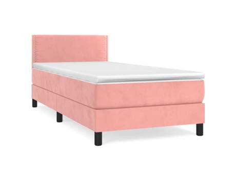 Cama con somier VIDAXL (Rosa - Terciopelo - 193 x 90 x 88 cm)
