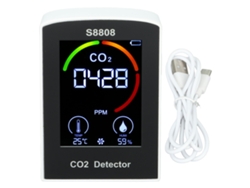 Detector De Co2 Multifuncional Con Pantalla, Medidor De Temperatura Y Humedad Para Uso En Interiores.