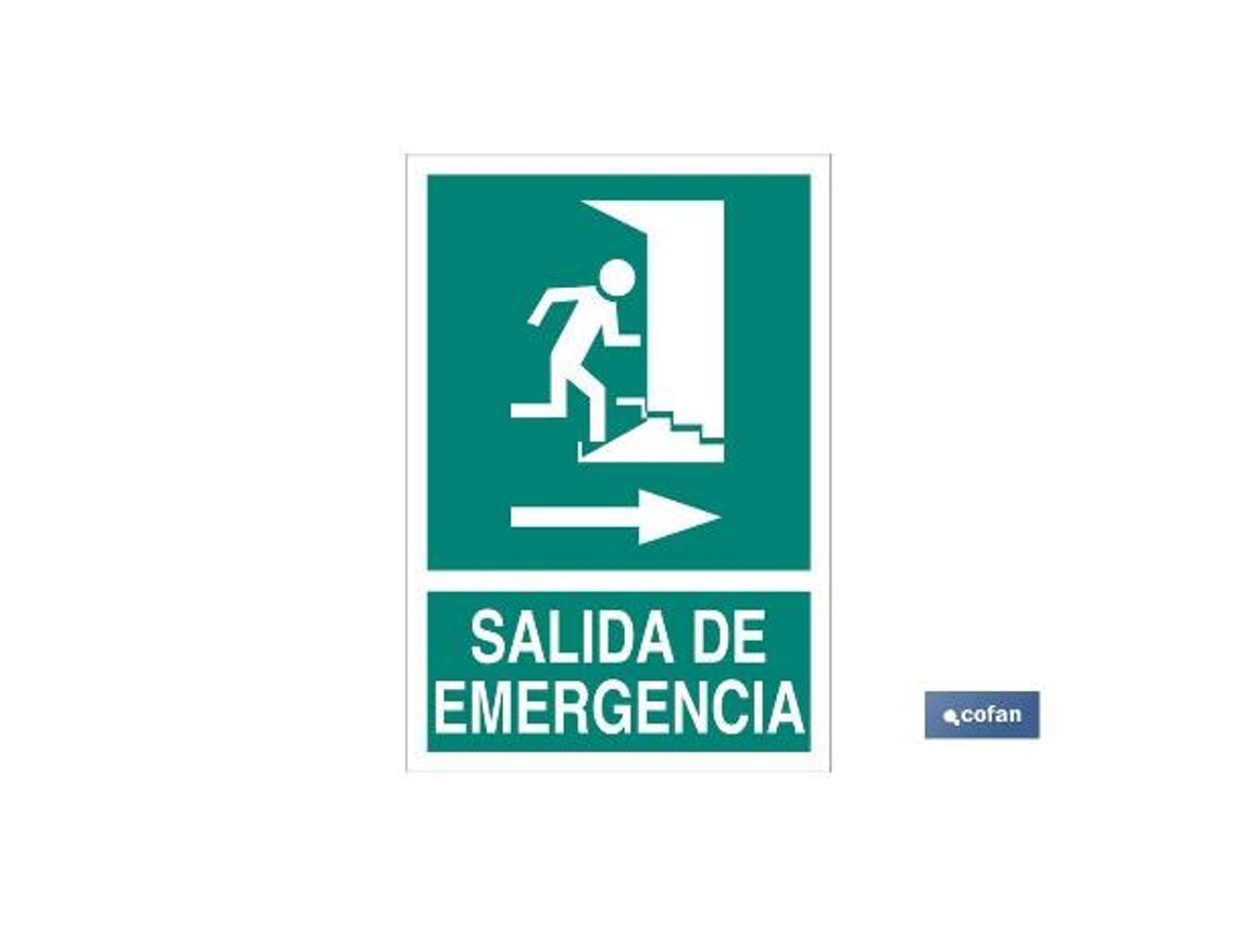 Señal luminiscente 210x148mm. salida de emergencia texto