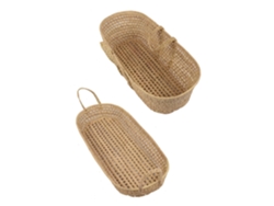 Cesta De Mimbre Almacenaje Multiusos  – Cesto Cambiador Con Asa - Capazo De Mimbre Moisés 37x80x12 Cm