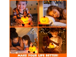 Luz de noche de calabaza de silicona regulable para el cuidado del bebé, lámpara recargable, divertidas decoraciones de mesa USHION