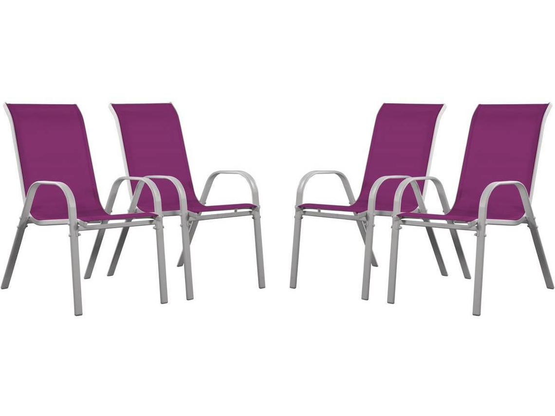 Sillas de Jardín HABITAT ET JARDIN Cordoba (Rosa - Acero - 53.5x75x92 cm)