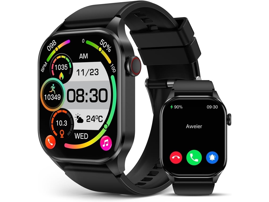 Reloj inteligente YUNZII con pantalla AMOLED de 2,04 pulgadas y monitor de frecuencia cardíaca (no aplicable)