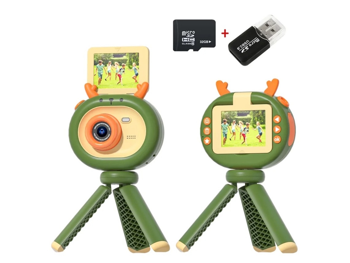 Mini cámara de fotografía infantil de 4800 W, HD, píxeles, 24 pulgadas, rotación de 180 grados, con trípode, 32 g, Yizhood