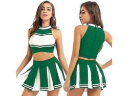 2026-traje De Lider De Cheerleading Para Mujer Adulto Vestido Conjunto Bhc Top Sin Mangas Y Falda Plisada Elástica